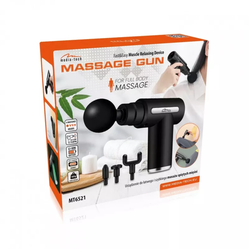 Pistolet do masażu Media-Tech MT6521 Uniwersalny Czarny