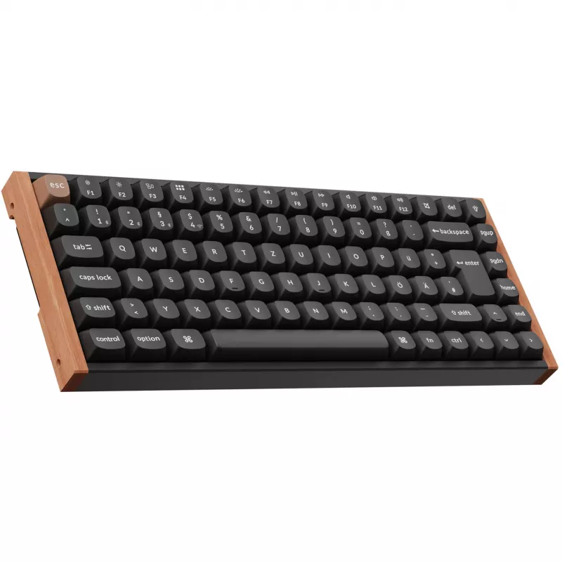 Keychron K2 HE (schwarz/holz, DE-Layout, Gateron Double-Rail Magnetic Nebula, Aluminiumrahmen)