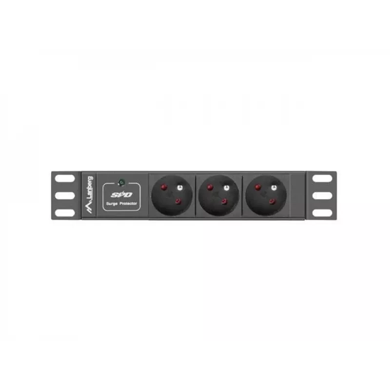 Lanberg PDU-03F-0200-BK Stromverteilereinheit (PDU) 1U Czarny 3 AC-Outputs (PDU-03E-0200-IEC-BK)