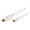 Wentronic Goobay DisplayPort na mini DisplayPort Kabel Adapter 1.2, Biały, 2 m - Wtyk Mini DisplayPort > Wtyk DisplayPort (52859)