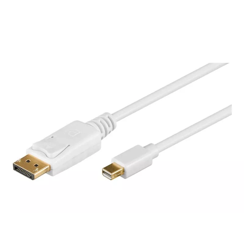 Wentronic Goobay DisplayPort na mini DisplayPort Kabel Adapter 1.2, Biały, 2 m - Wtyk Mini DisplayPort > Wtyk DisplayPort (52859)