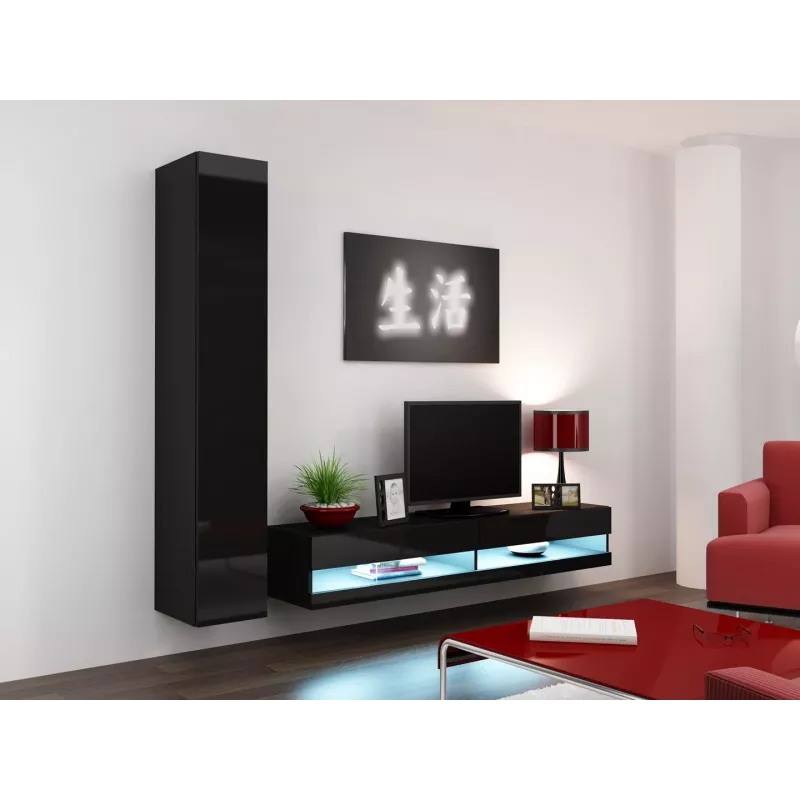 Cama stojak TV VIGO nowy 30/180/40 czarny/czarny połysk