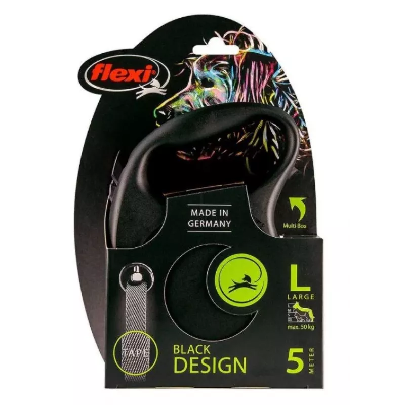 Flexi Czarny Design L 5 m Smycz dla psa zwijana