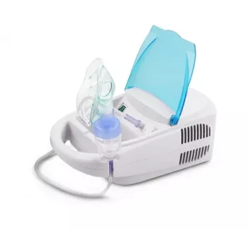 Nebulizator stołowy siateczkowy ESPERANZA ECN002 — nebulizacja 0,4 ml/min, pojemność 10 ml, maski dla dorosłego i dziecka, ustnik, 220 V
