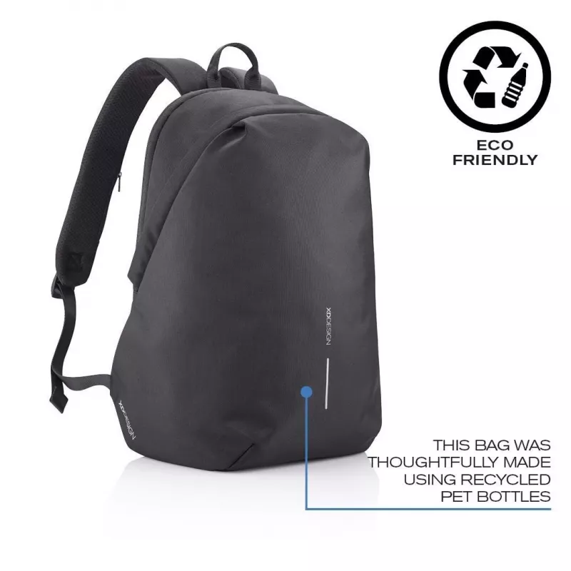 Plecak casualowy XDDESIGN Bobby Soft z komorą na notebooka 15,6 cala, 16 l, PET, czarny