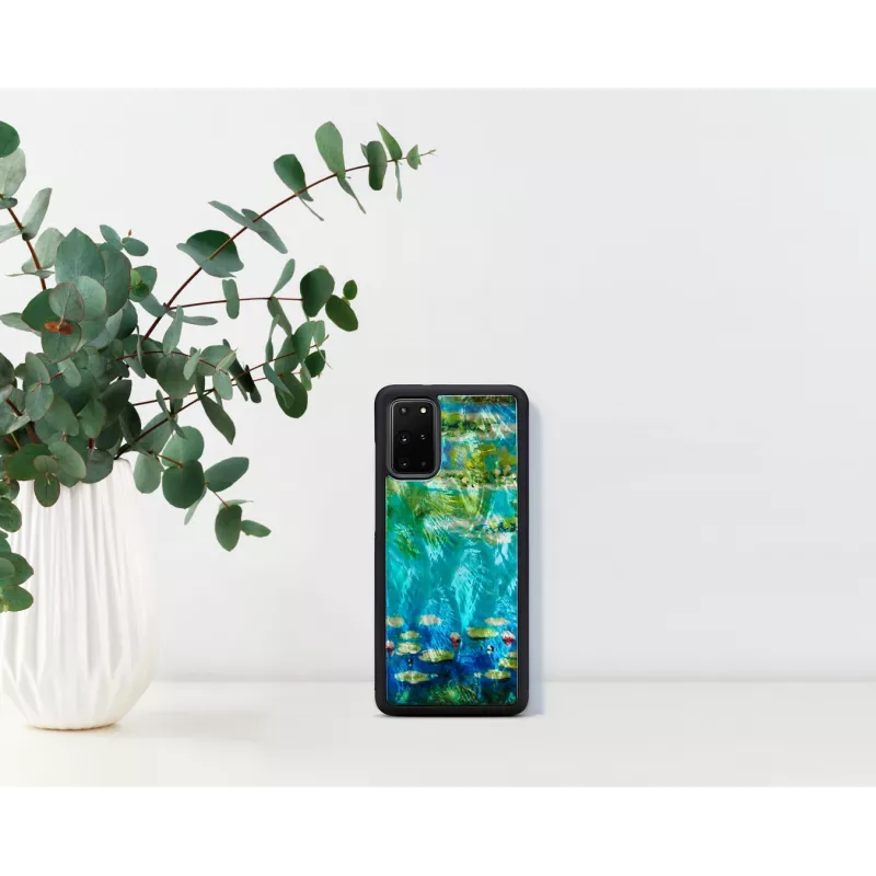 Etui na telefon iKins Samsung Galaxy S20+ — czarne lilie wodne