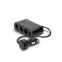 Ładowarka samochodowa USB SAVIO SA-024 — uniwersalna ładowarka do urządzeń mobilnych, wejście 12–24 V, wyjście 5 V, czarna, gniazdo zapalniczki