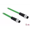 DeLOCK - Kabel sieciowy - M12 (4-pin) (M) do M12 (4-pin) (M) - 5,0m - SF/FTP - Bezhalogenowy - Zielony (85920)