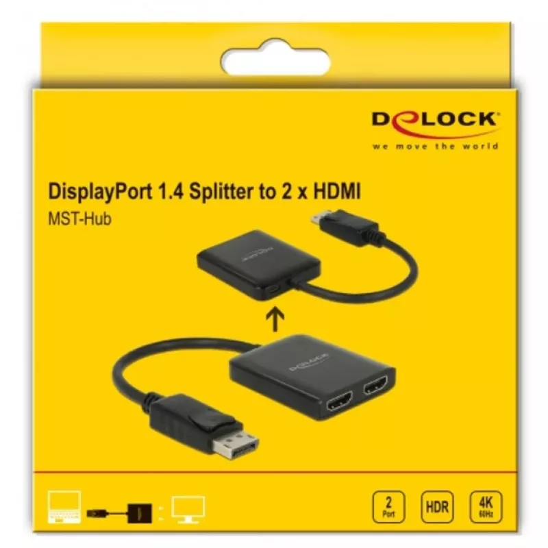 Rozdzielacz wideo DeLOCK 87769 DisplayPort na 2x HDMI