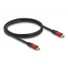 DeLOCK Kabel USB USB Type-C męski na męski 10 Gbps PD 3.0 100 W 1 m czerwony metalowy