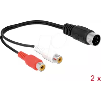 Kabel audio DeLOCK 85835 0,2 m DIN (5-pin) 2 x RCA czarny