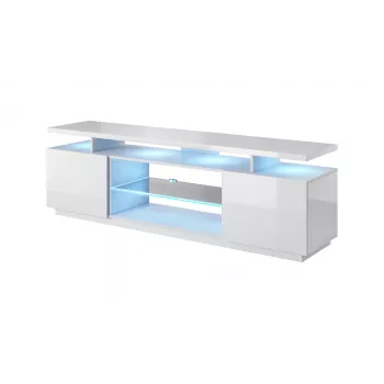 szafka RTV EVA 180x40x56 biały/biały połysk