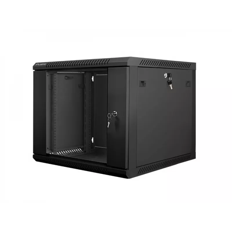 Szafa ścienna LANBERG 9U 19 cali WF01-6609-10B, 600×600×507 mm, 60 kg, IP20, czarna