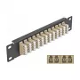 Patchpanel światłowodowy DeLOCK 10 cali 12 portów LC Quad beżowy 1U czarny