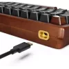 Klawiatura Sharkoon 100068081 domowa USB QWERTZ niemiecka czarna drewniana 75%