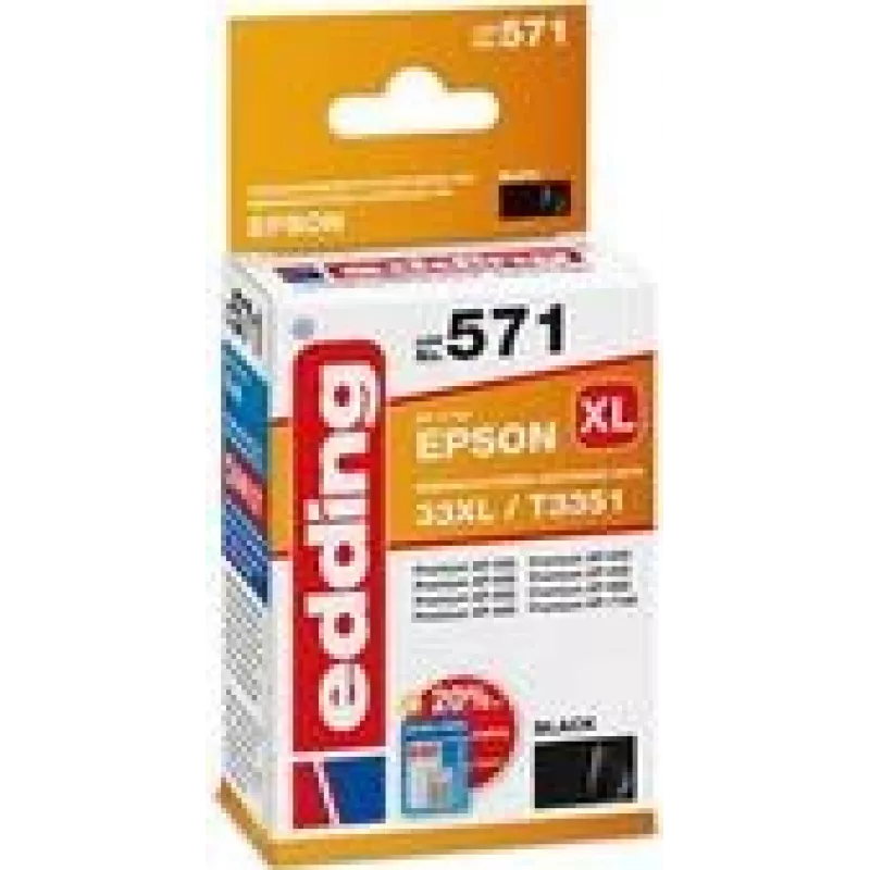 EDDING Tintenpatrone ersetzt Epson 33XL T3351 Kompatibel einzeln Schwarz EDD-571 - Kompatibel - Tintenpatrone