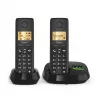 Bezprzewodowy telefon analogowy/DECT Gigaset PURE 100A Duo — 2 słuchawki, głośnomówiący, identyfikacja rozmówcy, wyświetlacz 1,5 cala, czarny