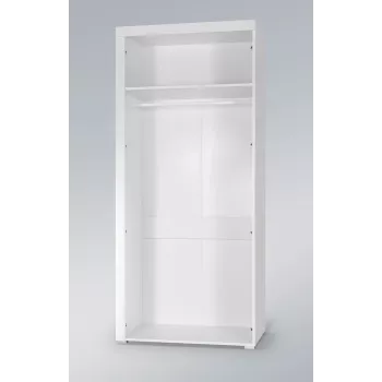 Szafa cama meble SAMBA biały/biały połysk, 900×550×2030 mm, 1 półka