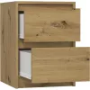 Topeshop K2 ARTISAN nightstand/Stolik nocny 2 szuflada(s) dąb