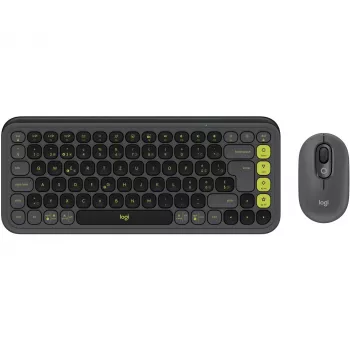 Logitech POP ICON COMBO Swiss, Grafit/Zielony, Bluetooth, Swiss, 920-013275