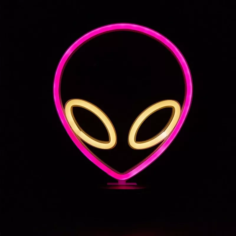 Lampa stołowa MANTA SNL86PK Style Neon Lights UFO Pink – dekoracyjna lampa neonowa różowa