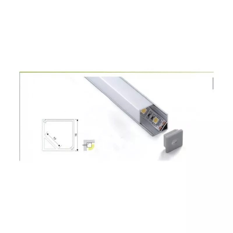 Synergy 21 S21-LED-PR20197 - profil modułowy - biały - aluminium - 2 m (S21-LED-PR20197)