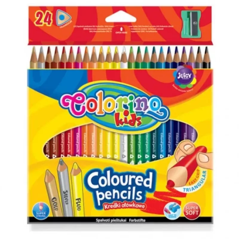 Kredki trójkątne Colorino Kids 24 kolory (z temperówką)