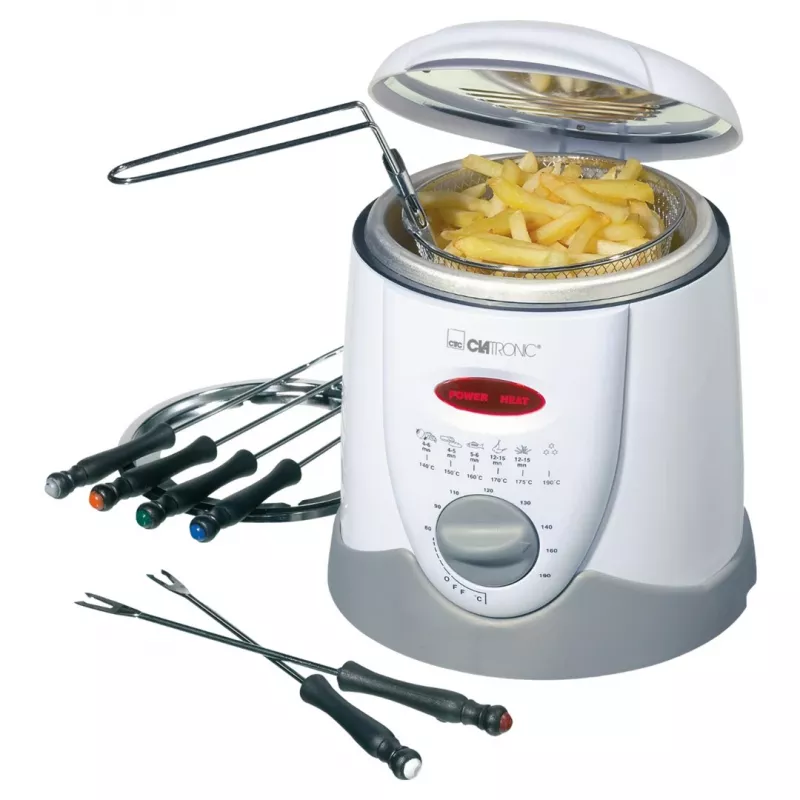 Clatronic FFR 2916 Pojedyncza 1 L Wolnostojąca 900 W Frytkownica Szary, Biały