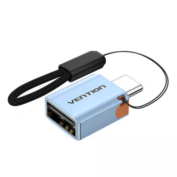 Adapter USB-C do USB-A Vention CUBH0, USB 3.1, 5 Gbit/s, 3 A, obudowa aluminiowa, szary