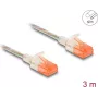 Kabel sieciowy DeLOCK RJ45 Kat.6A U/UTP cienki 3m przezroczysty