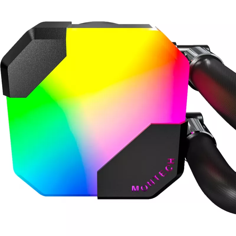 Chłodzenie wodne AIO Montech Hyper Flow ARGB 360 mm czarne — chłodnica 360 mm, ARGB, chłodzenie CPU w obiegu zamkniętym