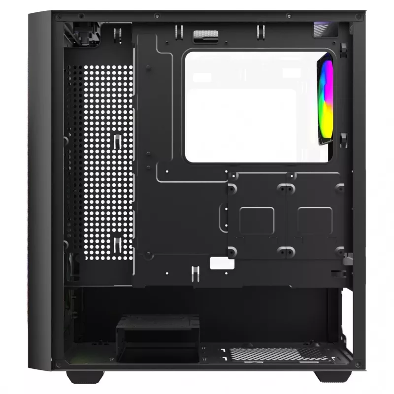 Obudowa PC SAVIO Noctis Flow RGB — Cube, ATX/Mini-ITX, 3x 120 mm wentylatory z przodu, szklany panel boczny, max GPU 35 cm