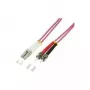 LogiLink - Kabel krosowy - LC wielomodowy (M) do ST wielomodowy (M) - 1 m - Światłowodowy - Dupleks - 50/125 mikrometra - OM4 - Bezhalogenowy - Fioletowy wrzos