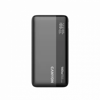 CANYON Power Bank PB-240, 25000mAh PD140W power bank z wyświetlaczem, 160,0x82x27 mm, waga 508±10g, ciemnoszary