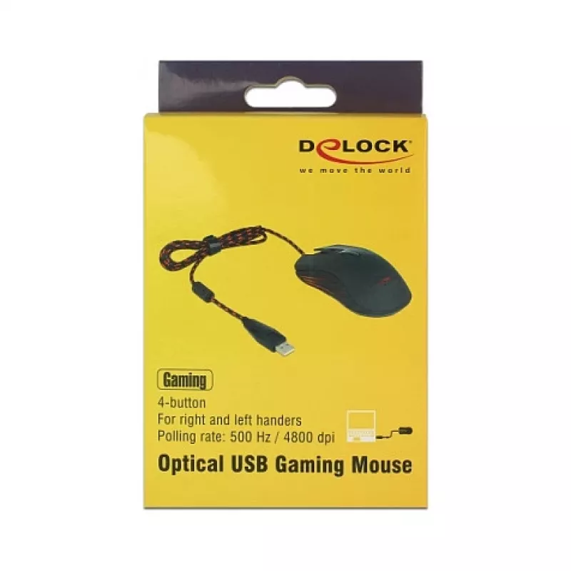 Mysz gamingowa DeLOCK 12531 symetryczna USB Typ-A Optyczna 4800 DPI
