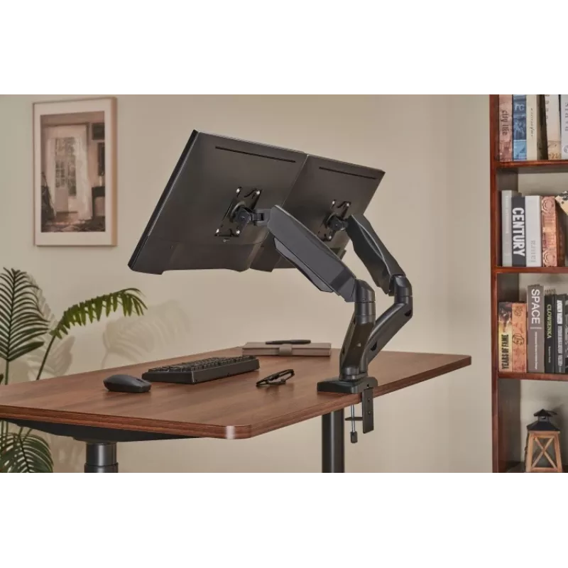 Ramie do monitora up up Economical Interactive Counterbalance Dual Monitor Arm matowa czerń VESA 75x75/100x100