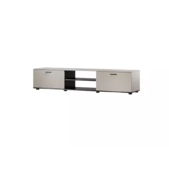 Szafka RTV Cama Meble SOHO 180x43x37 cm — blat w kolorze kaszmiru, czarna rama