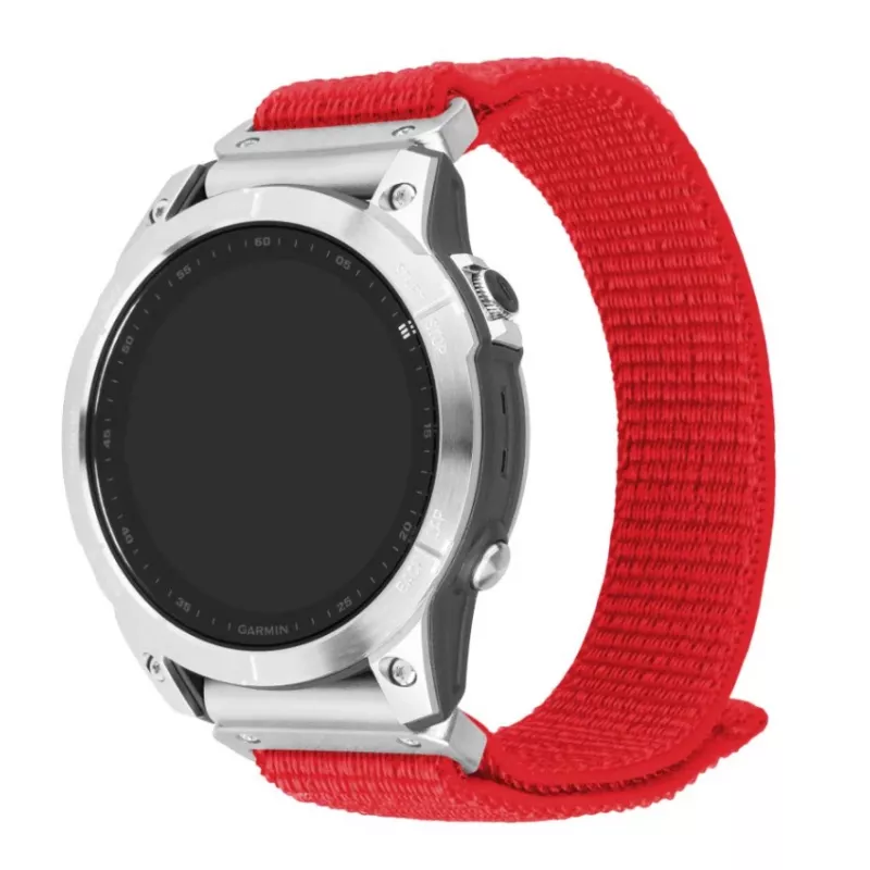 Zamienny nylonowy pasek FIXED 22 mm do Garmin QuickFit 160–210 mm, czerwony