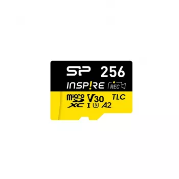 Karta pamięci Silicon Power Inspire 256 GB MicroSDXC V30 UHS-I U3 A2 4K + adapter (SP256GBSTXLA2V1NSP)