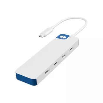 Hyper HyperDrive Flex 4-portowy hub USB-C, biały/niebieski | HD5201BUGL