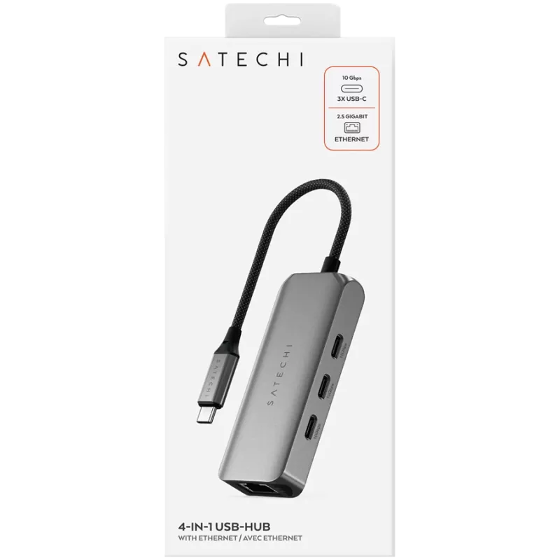 Stacja dokująca Satechi 4-w-1 ST-H3C25EM USB-C 3.2 Gen2 Szary (ST-H3C25EM)
