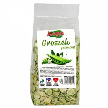Gniecione groszki Alegia 130 g — przysmak dla gryzoni i królików, bezglutenowy i bezcukrowy