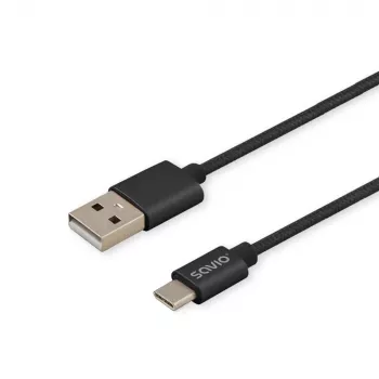 Savio CL-129 Kabel USB 2 m USB 2.0 USB A USB C Czarny