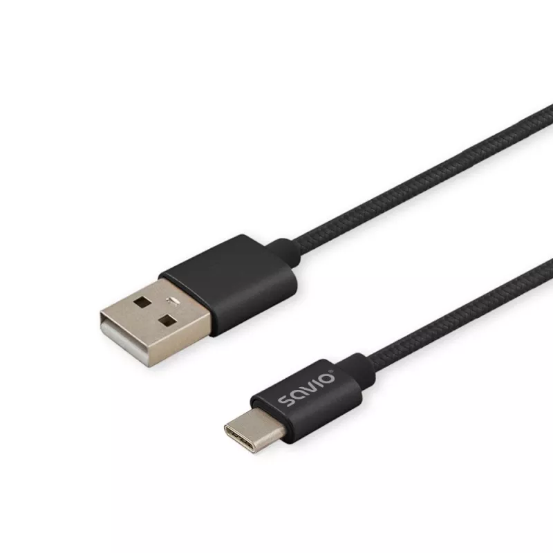 Savio CL-129 Kabel USB 2 m USB 2.0 USB A USB C Czarny