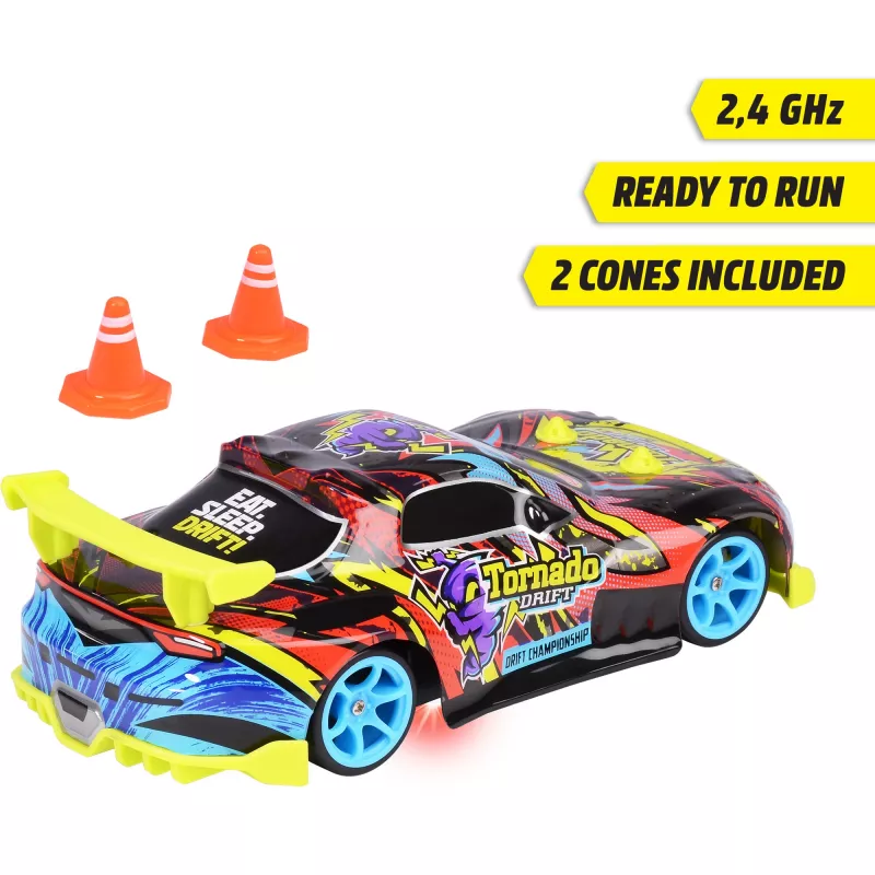 Samochód zdalnie sterowany Dickie Tornado Drift RTR 2.4 GHz — gotowy do jazdy drift car
