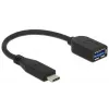 Kabel USB DeLOCK USB 3.1 Gen 2 Typ-C/Typ-A 0,1 m Czarny