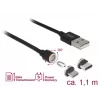 Kabel USB DeLOCK 85723 USB 2.0 1,1 m USB A USB C/Micro-USB B Czarny