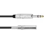 Audio kabel Omnitronic 6.3 mm stereo jack extension, 3 m, Czarny