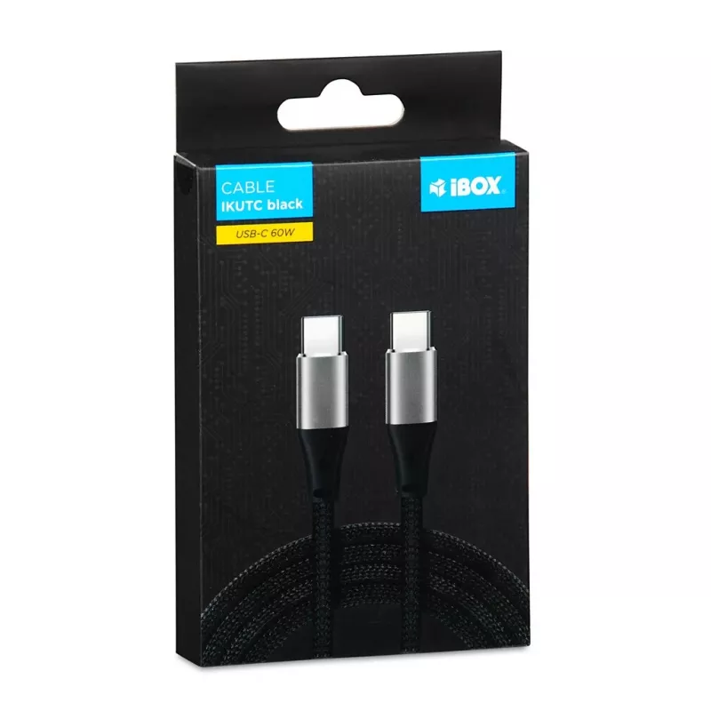 iBOX IKUTC Kabel USB-C 60W 2m Czarny
