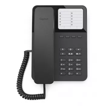 Gigaset DESK 400, Analoges Telefon, Kabelgebundenes Mobilteil, 10 Eintragungen, Schwarz - Gigaset DESK 400. Typ: Analoges Telefon